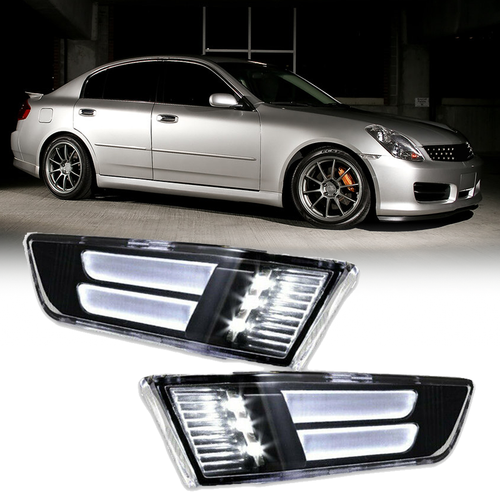 LED Side Marker Lights Side Lamps for Infiniti G35 2DR Coupe 2003 2004-2007