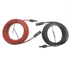 Solar Panel Extension Cable Wire Connector 1 Pair 30ft Black + Red 12AWG New