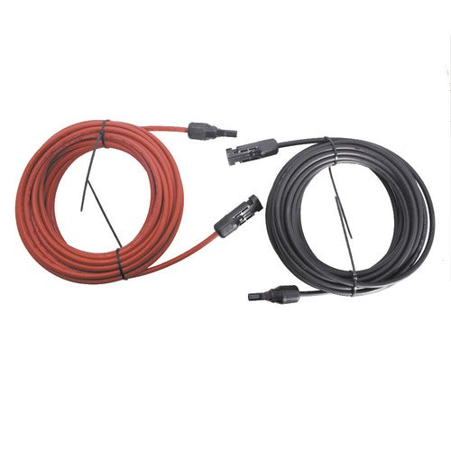 Solar Panel Extension Cable Wire Connector 1 Pair 30ft Black + Red 12AWG New