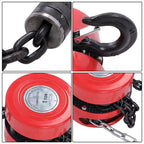 1 Ton / 2200Lbs Chain Hoist Manual Puller Block Fall Chain 10FT with Hook Red