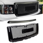Upper Grille Hood Molding Trim for 2007-2013 GMC Sierra 1500 Denali Pickup Black
