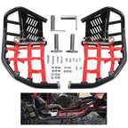 Nerf Bars Heel Guards Side Steps For Honda TRX450R 450ER Red Nets Black Nerfs