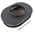 Black Cast Aluminum Half Finned 12″ Air Cleaner Assembly for Chevy Mopar Classic