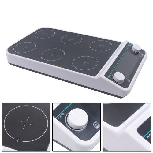 6x500ml 6 Position Magnetic Stirrer 50-1200RPM 120℃/248℉ Multi-Position Magnetic