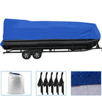 Boat Cover Pontoon 17-20 Ft Heavy Duty Rain Snow Dust Resistant Protection Blue