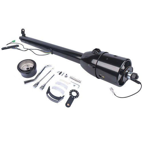 32" Automatic Column Shift Tilt Steering Column No Key & Wheel Adapter Black