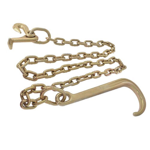 Grade 70 Wrecker Tow Chain 5/16 x 6 FT 15" Axle J Hook Hook Rollback Carrier