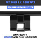 Trailer Hitch Class 3 Receiver 2 Inch for Hyundai Tucson 2016 2021 Excluding Night