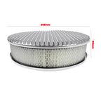 14 Full Finned Aluminum Round Air Cleaner Air Filter Kit Polished Recessed Base