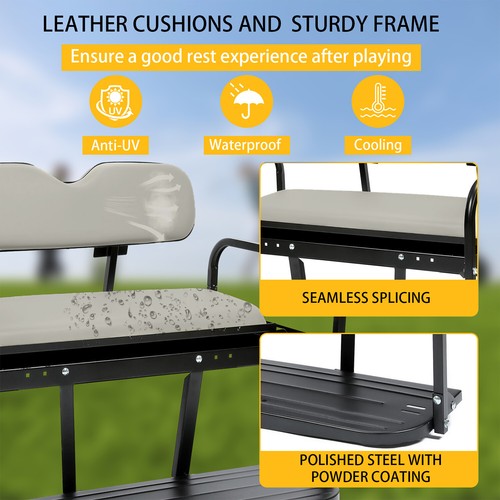 Folding Steel Frame Flip Rear Back Seat for EZGO Marathon Pre 1994 Golf Cart