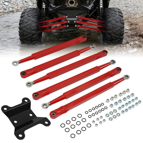 Red Boxed Rear Radius Arms for Can Am Maverick X3 2017 Plus 64 Inch Body Powder Coated