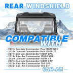 Clear Rear Windshield for Can-Am Commander 700 Max 1000R DPS XT XMR 2021-25 ATV