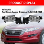 Front Bumper Fog Lights Lamp W/Bezel for Honda Accord Crosstour 3 5L 2010-2012