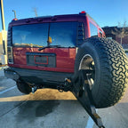 Black Spare Tire Carrier For 2003-2009 HUMMER H2 Rack w/ Drop-down Option Rear