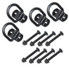 1/2" Heavy Duty Bolt-On Forged D Ring,12000Lbs Break Strength (Pack of 4) Black