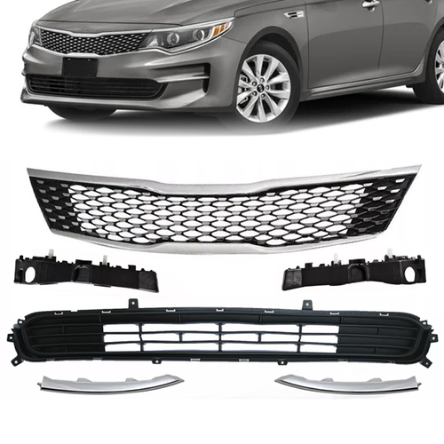 Front Bumper Grille Bracket Molding Trim 6PCS for 2016-2018 for Kia Optima EX