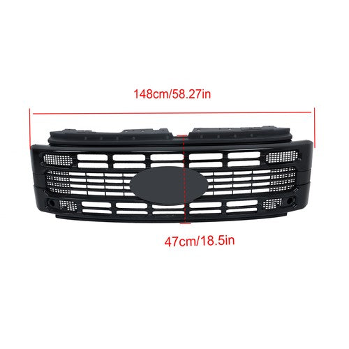 New Gloss Black Plastic Front Upper Grill Grille For Ford F250 XL/XLT 2023 2024