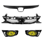 Yellow Lens Fog Lights Kit Front Bumper Grille for 09-11 for Honda Civic 4Dr