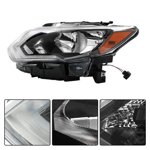 Headlight Headlamps Assembly Fit For 2017-2019 Nissan Rogue LH Side Clear Lens
