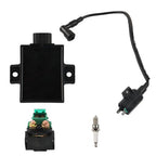 CDI Ignition Coil Spark Plug&Solenoid Relay For Kawasaki Bayou 220 KLF220A 96-02