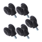 5-piece set 2" Office Chair Rubber Caster Swivel Wheels Black, 360° steering