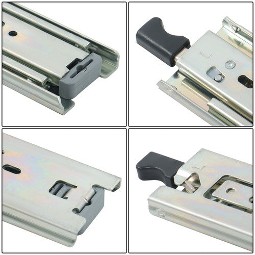 1 Pair Locking Drawer Slides 16 Inch Full Extension & Lock 150 lb Load Capacity