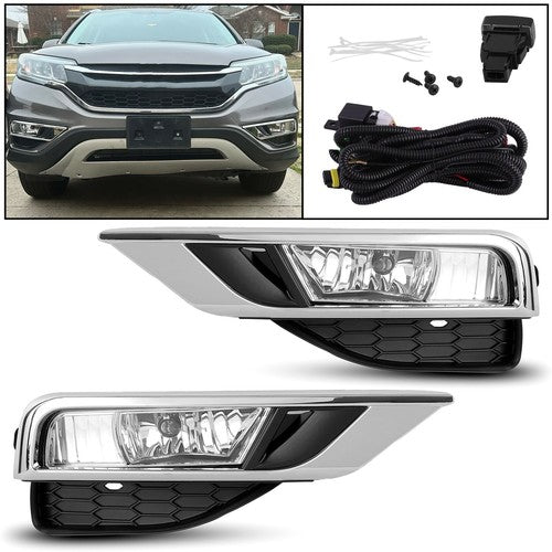 Front Fog Lights Bumper Lamps with Switch Wiring Set for 2015-2016 Honda CRV CR-V