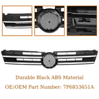 Front Bumper Upper Grille Grill w/ Chrome Trim for 2011-2014 for VW Touareg