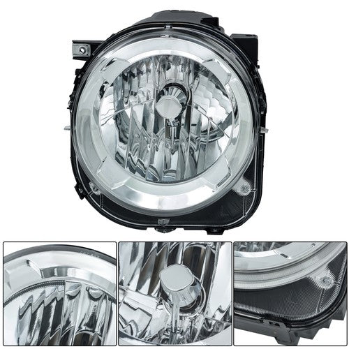 Left Chrome Headlights For Jeep Renegade 2015-2018 Projector Halogen Headlamps