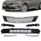 6PCS For 2016-2018 Kia Optima EX Front Bumper Grille & Bracket Molding Trim