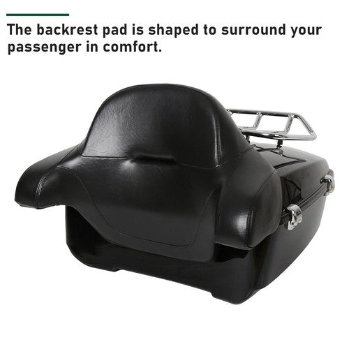 King Trunk Pack Backrest Mount Rack For Harley Davidson Touring Road Glide 2014+