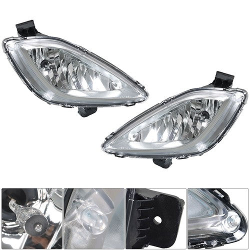 Front Bumper Fog Lights Lamps+Wiring+Switch For 2011-2013 Hyundai Elantra Clear