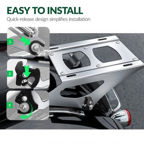 King Trunk Pack Backrest Mount Rack For Harley Davidson Touring Road Glide 2014+