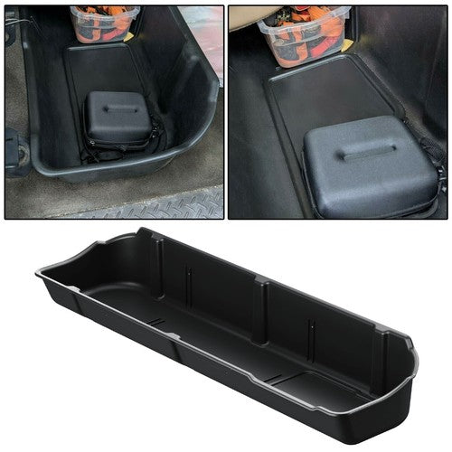 Underseat Storage Box Black For 09-14 Ford F150 Super Crew Cab Without Subwoofer