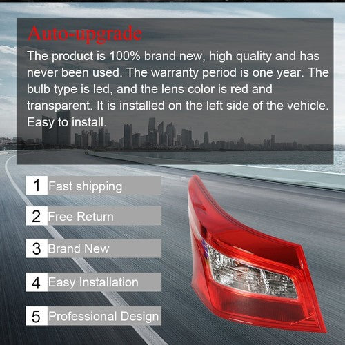 Left Outer Driver Side Tail Light Break lamp For Nissan Sentra 2016 2017 2018