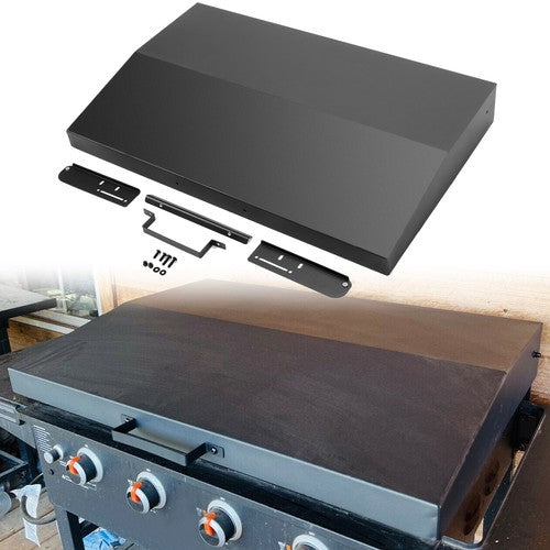 Hinged Lid Cover For Blackstone 36 Inch Griddle Rear Grease Collection Black