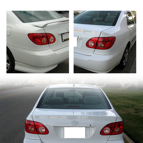 4PCS Rear Tail Lights Lamp Clear & Red Lens for 2003-2008 for Toyota Corolla