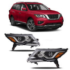 Pair Headlights Assembly Set For Nissan Pathfinder 2017-2020 Halogen W/LED DRL