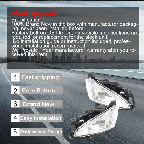 Switch Bulbs Bezel Wire Harness Black Fog Light Kit For 07-10 Hyundai Elantra