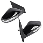 2Pcs Black Power Mirrors with Turn Signal Heated for Hyundai Sonata 2011-2014