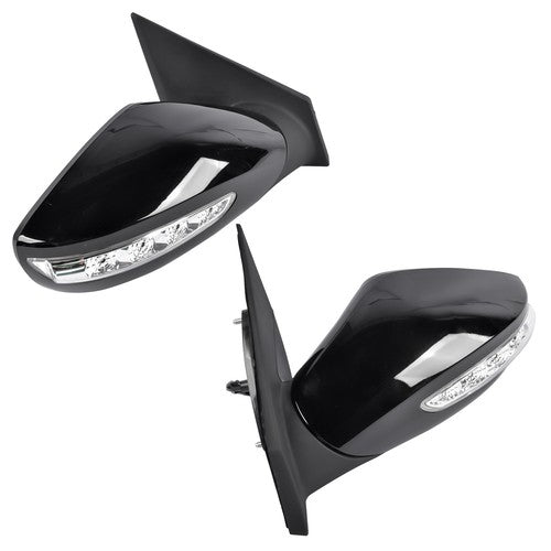2Pcs Black Power Mirrors with Turn Signal Heated for Hyundai Sonata 2011-2014