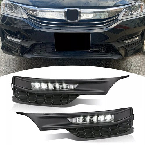 For 2016 2017 Honda Accord Sedan 4Dr LED Fog Lights Bumper Lamps+Wiring+Switch
