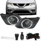 For 2014-2016 Nissan Rogue Driving Bumper Chrome Lens Fog Lights Assembly Set