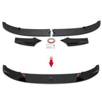 Front Bumper Lip Spoiler Splitter for 2011-2016 BMW F10 5 Series M Sport Gloss Black