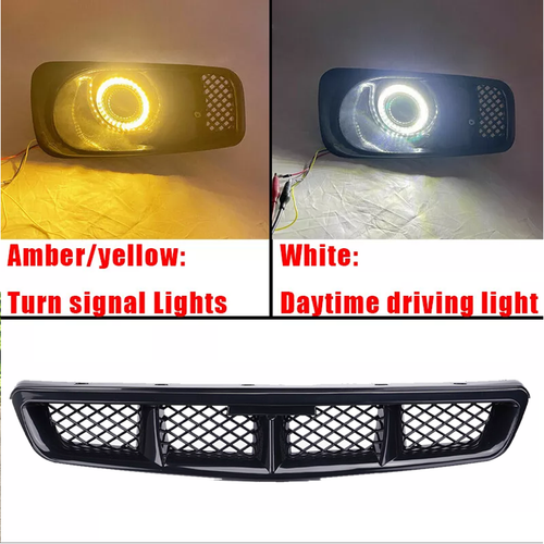 Front Grille LED Double Colour Fog Lights Lamps for Honda Civic 1999-2000 JDM