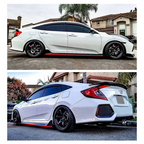 Side Skirt Extension for 16-2020 Honda Civic 4dr Sedan LX EX Si Blk Type R Style