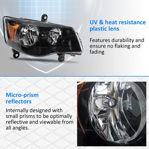 Rear Headlight Assembly for 2008-2016 Chrysler Town and Country 11-20 Dodge Grand Caravan