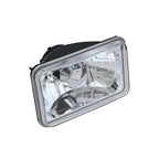 ZZ2V00107 4x6 Inch Clear Glass Diamond Cut Chrome Crystal Semi Sealed Headlight