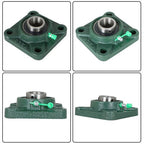 2 PCS Solid Base Pillow Block Flange Mounted Bearing 1" Bore 4 Bolt UCF205-16 US