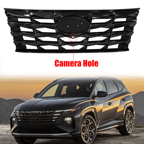 Front Bumper Upper Grille for 2022-2024 Hyundai Tucson 4Dr w/ Camera Hole US